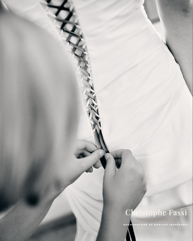 Détail robe de mariée